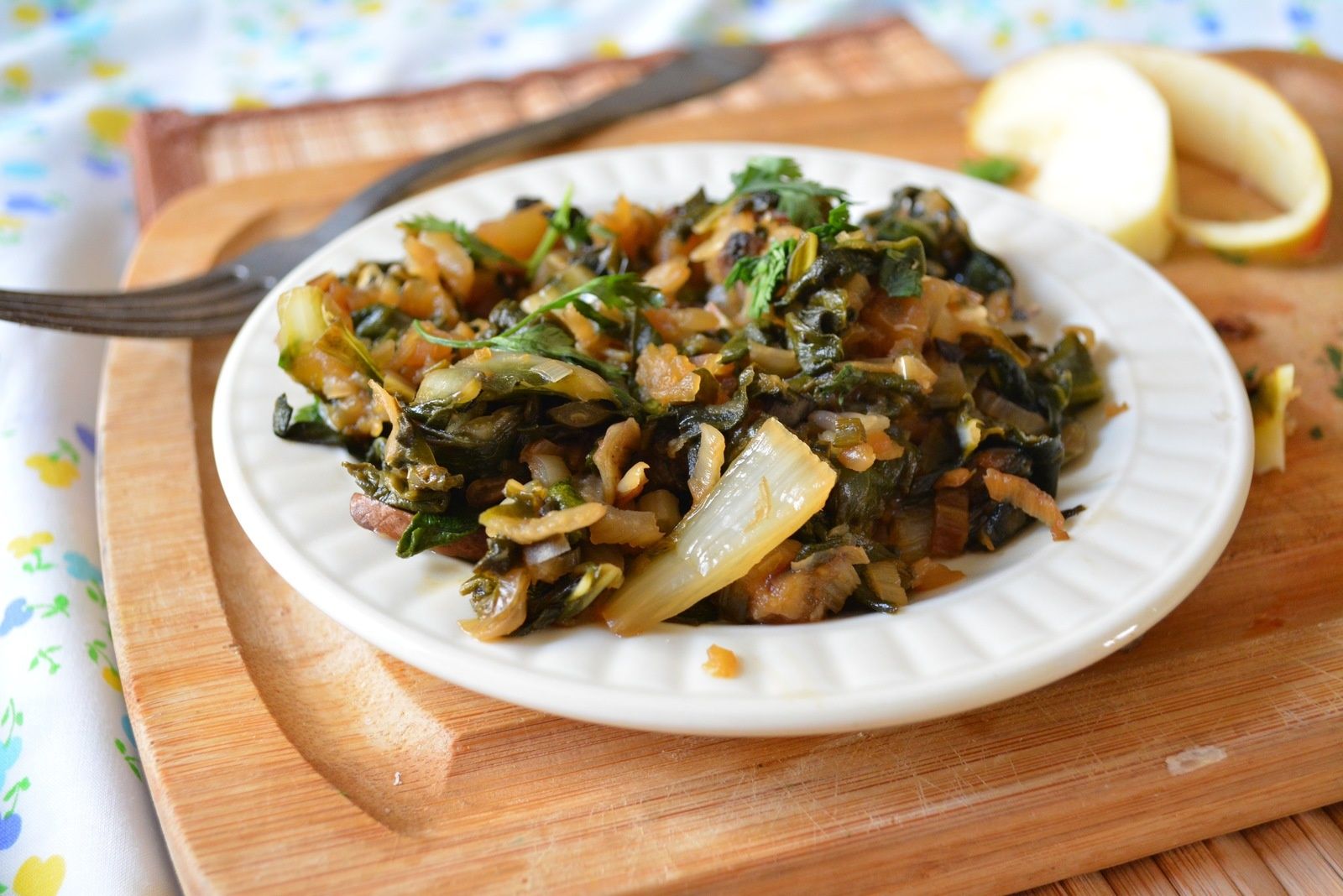 blettes champignons et pomme