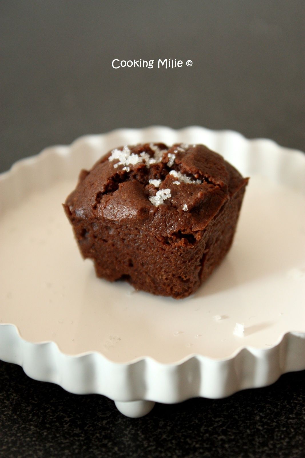 Petits brownies au chocolat noir et à la fleur de sel Cooking Milie