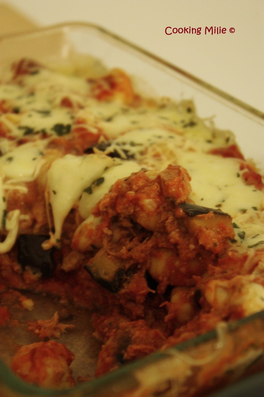 Gratin de gnocchis aux aubergines, thon et sauce tomate Cooking Milie