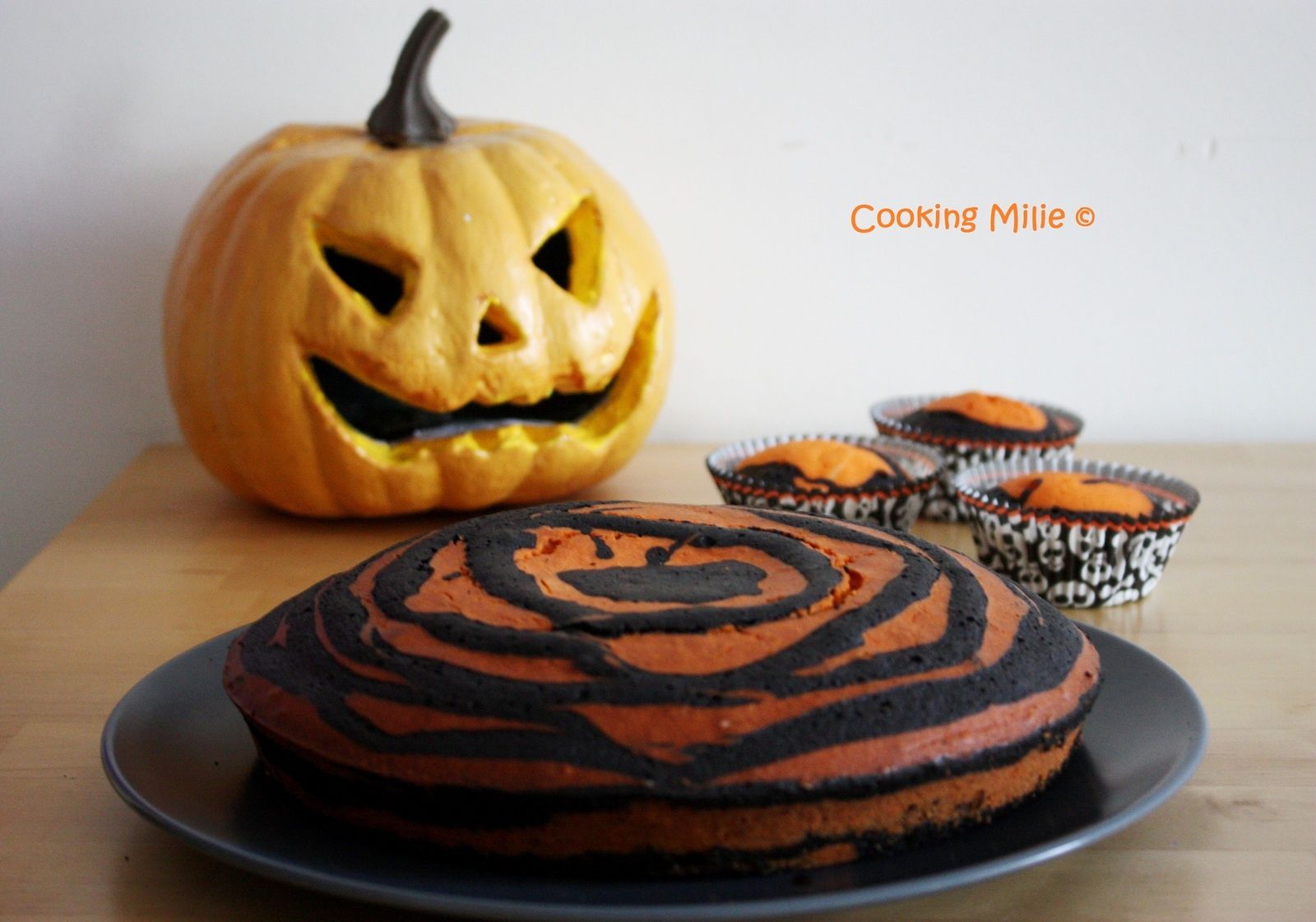 Halloween 17 Zebra cake chocolat orange Cooking Milie