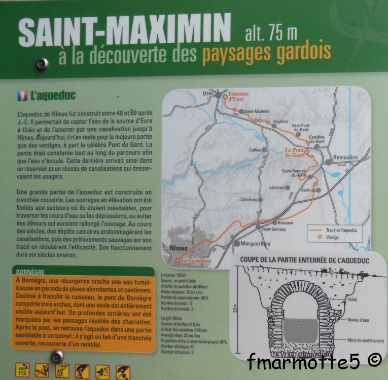 Sortie vélo en amont du Pont du Gard. Vestiges de l'aqueduc.