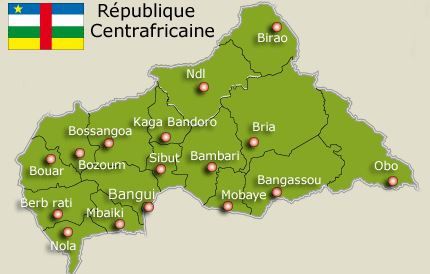 Divisione delle zone geografiche de Centrafrica
