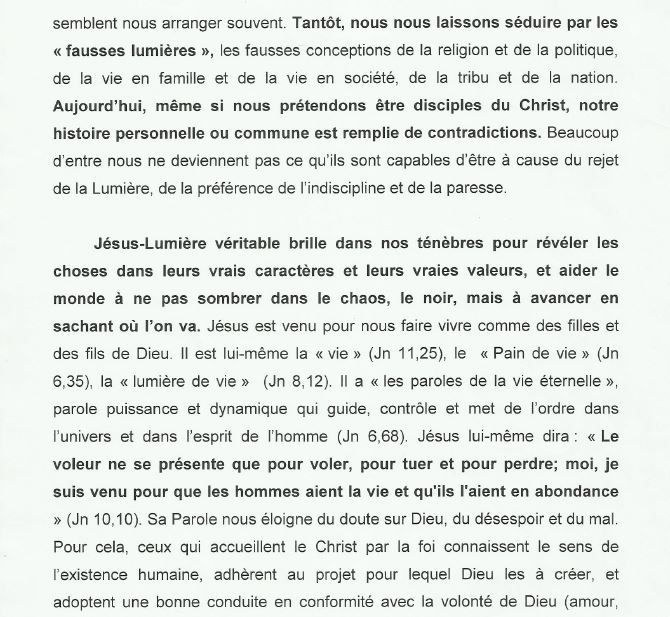 Message de Noel de l'Archevêque de Bangui, Mgr Dieudonné NZAPALAINGA