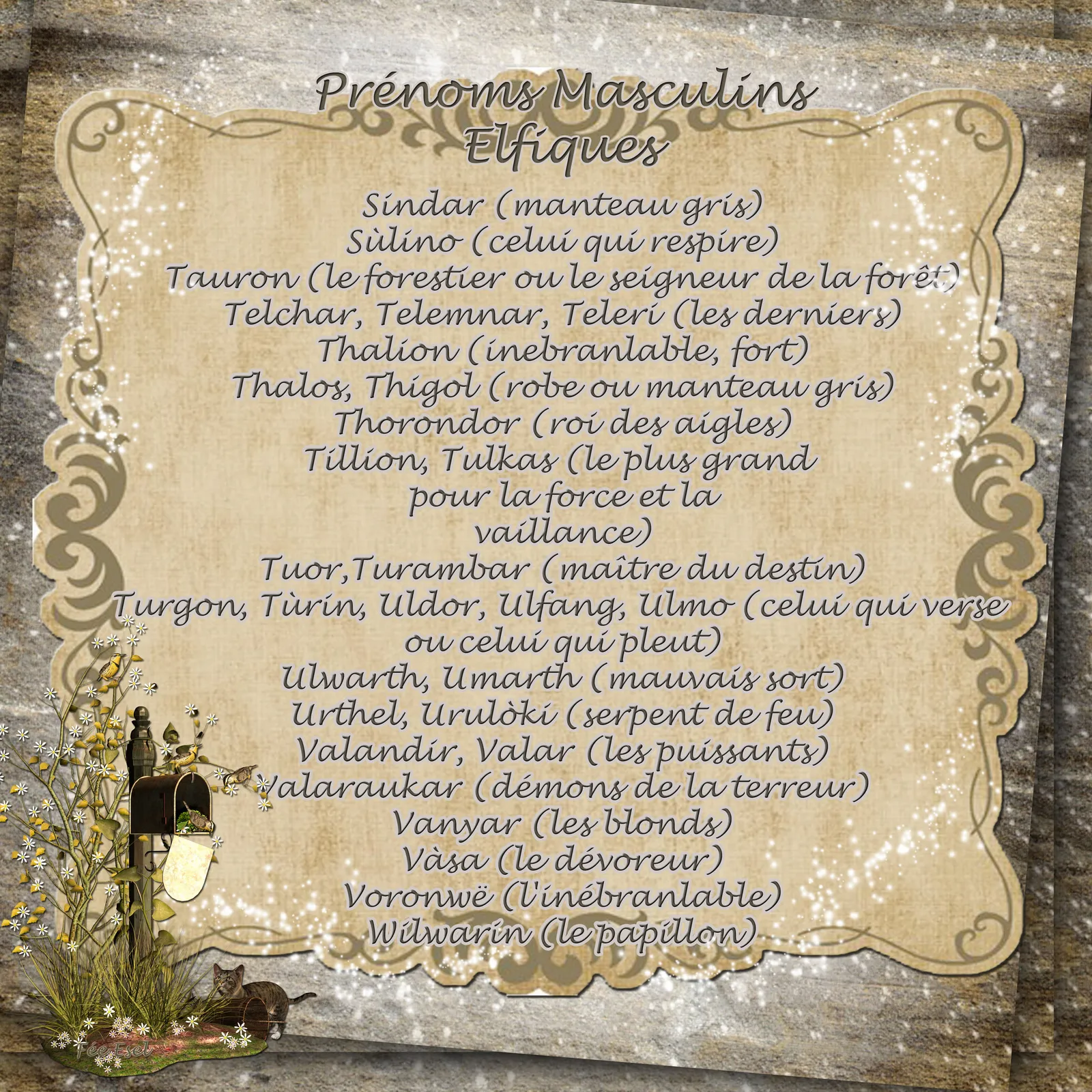 Prénoms elfiques et féeriques... La clairière des Fées