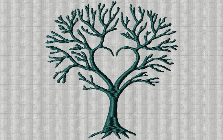 un arbre à cœur - broderie numérique