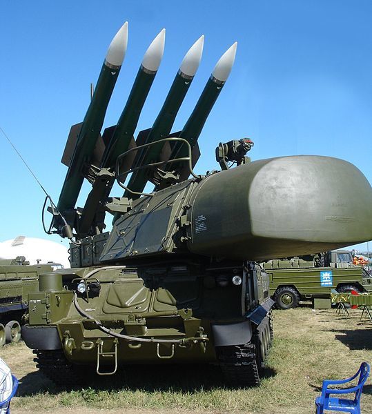 Buk-M1-2 SAM system. 9A310M1-2 self-propelled launcher. MAKS, Zhukovskiy, Russia, 2005