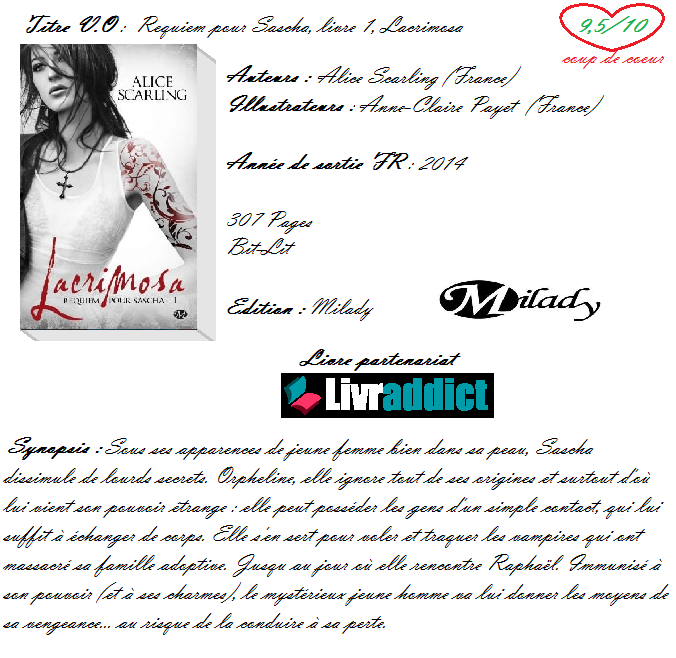 Requiem pour Sascha, tome 1, Lacrimosa de Alice Scarling