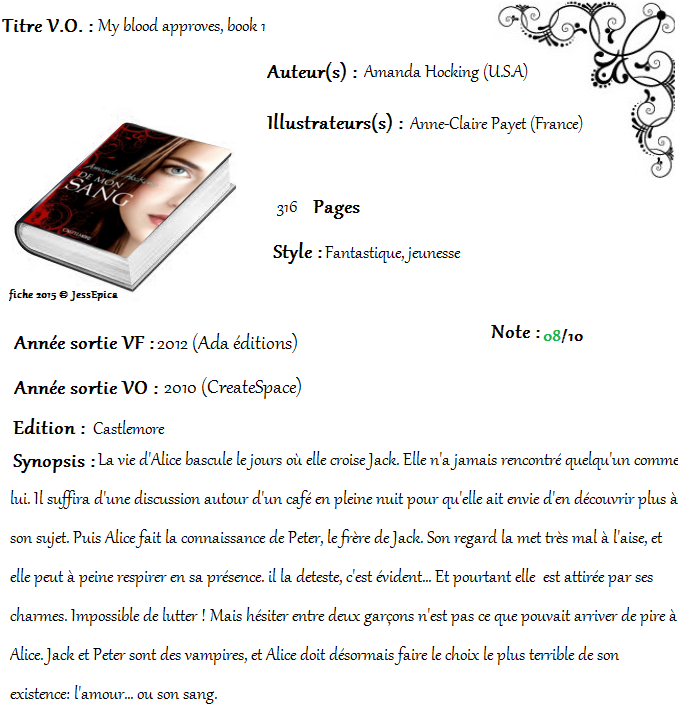 De mon sang, tome 1 d'Amanda Hocking