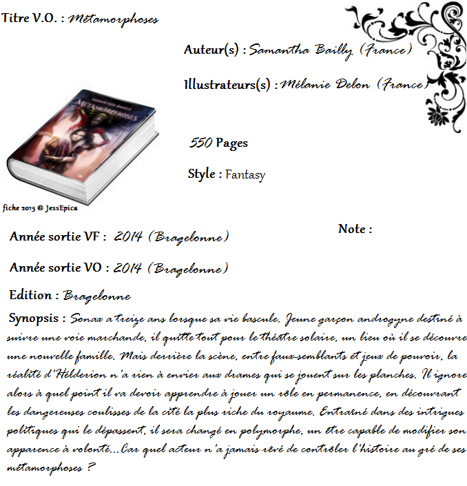 Métamorphose de Samantha Bailly