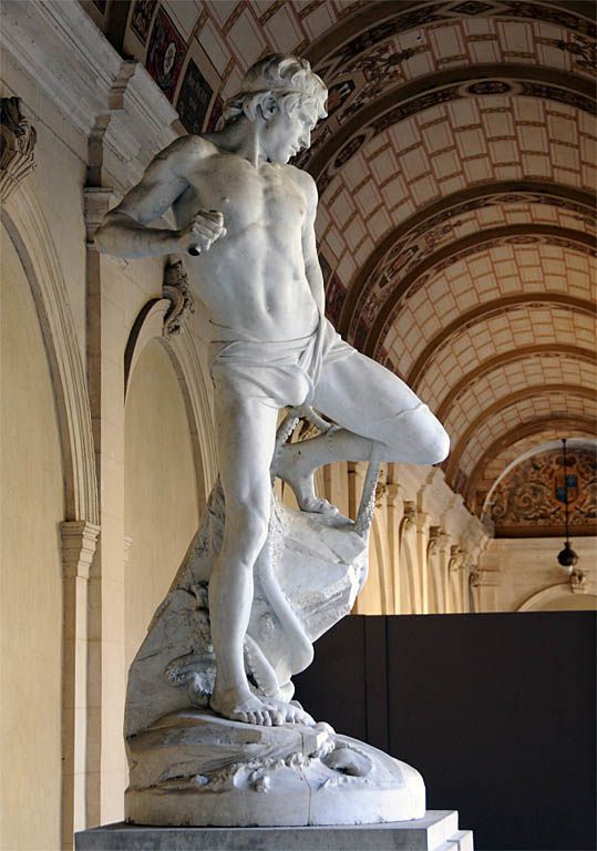 Gilliat et la pieuvre, marbre de Joseph CARLIER à admirer dans le jardin  des Beaux Arts de Lyon - PASSION : SCULPTURE