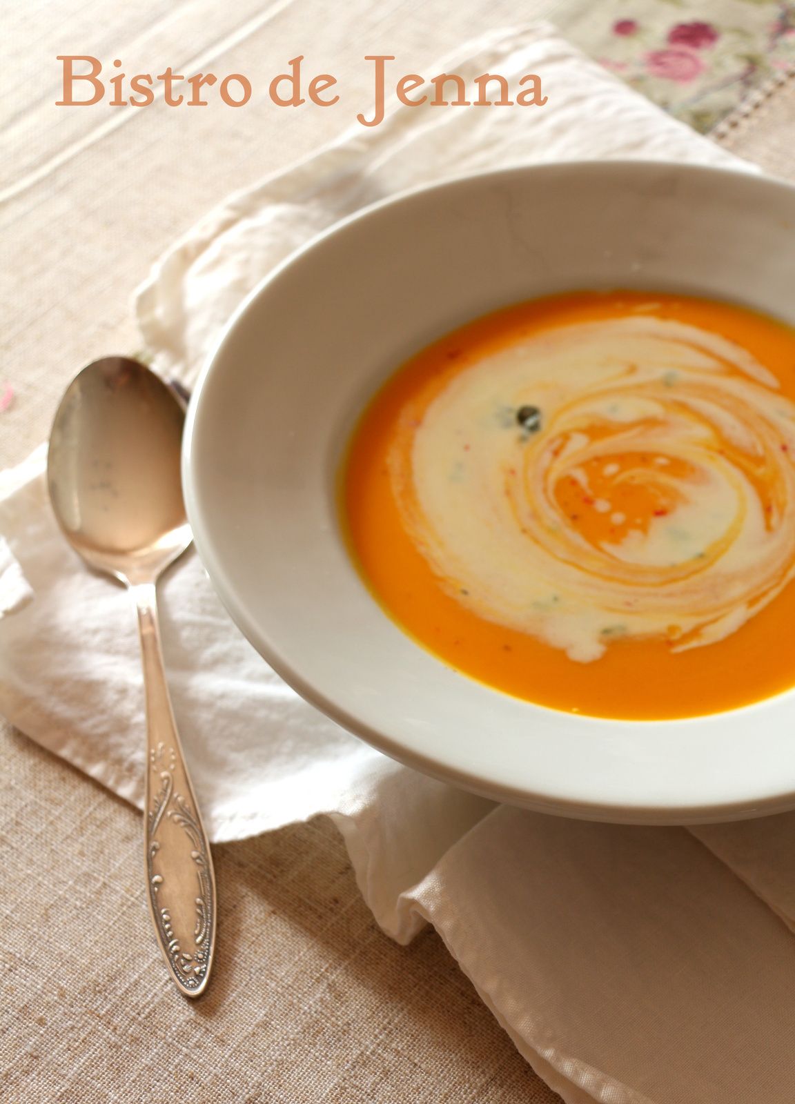 Soupe de courge crème roquefort