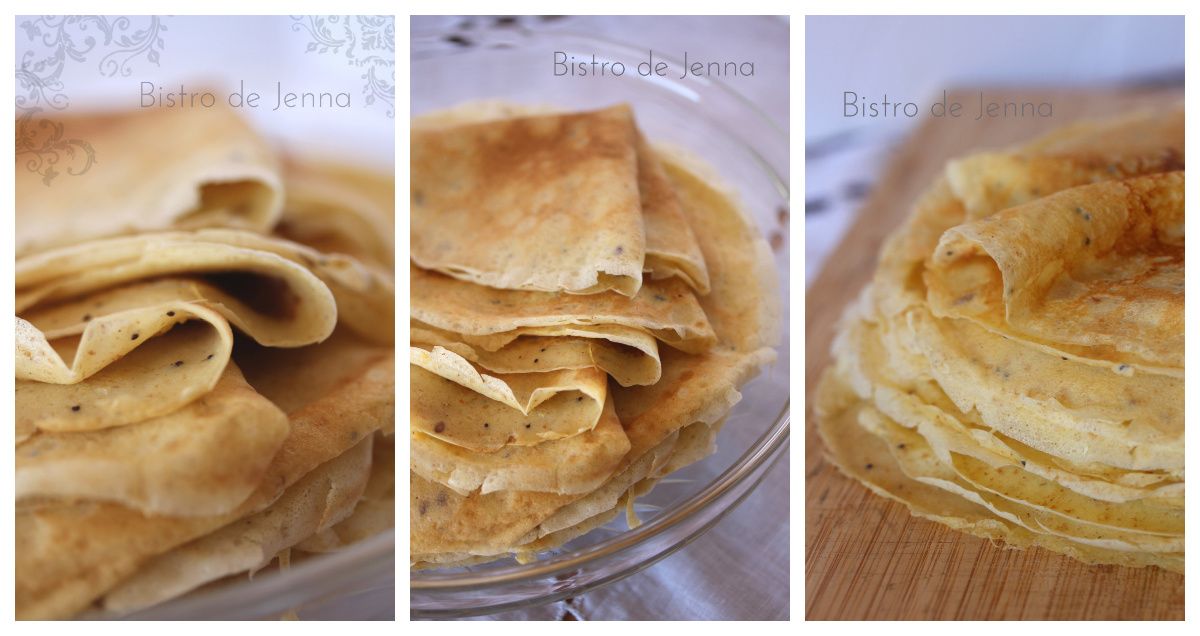 Crêpes aux graines, truite fumée et pommes Granny