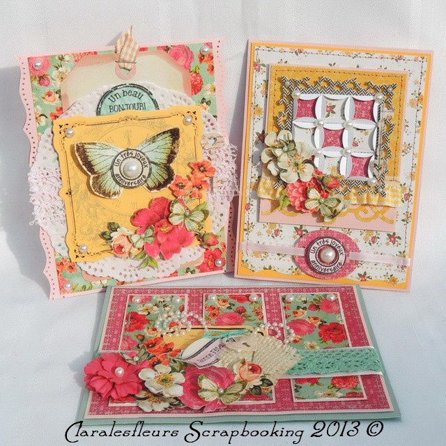 Claralesfleurs Scrapbooking 2014 - Carte vintage à pochette avec signet  assorti avec la collection Ladies Diary de…