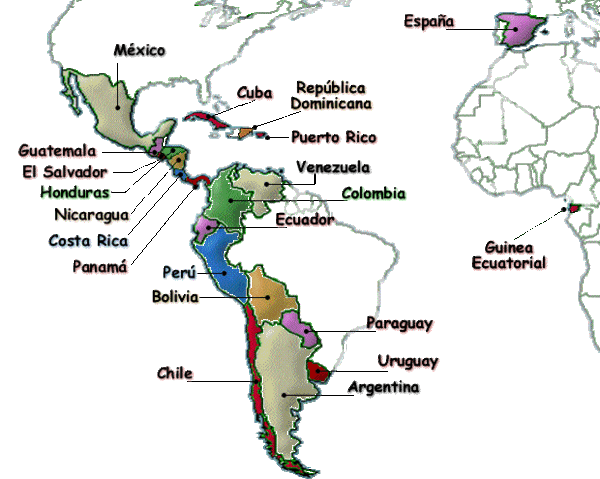 Los países hispanohablantes. - hispadarchicourt.over-blog.com