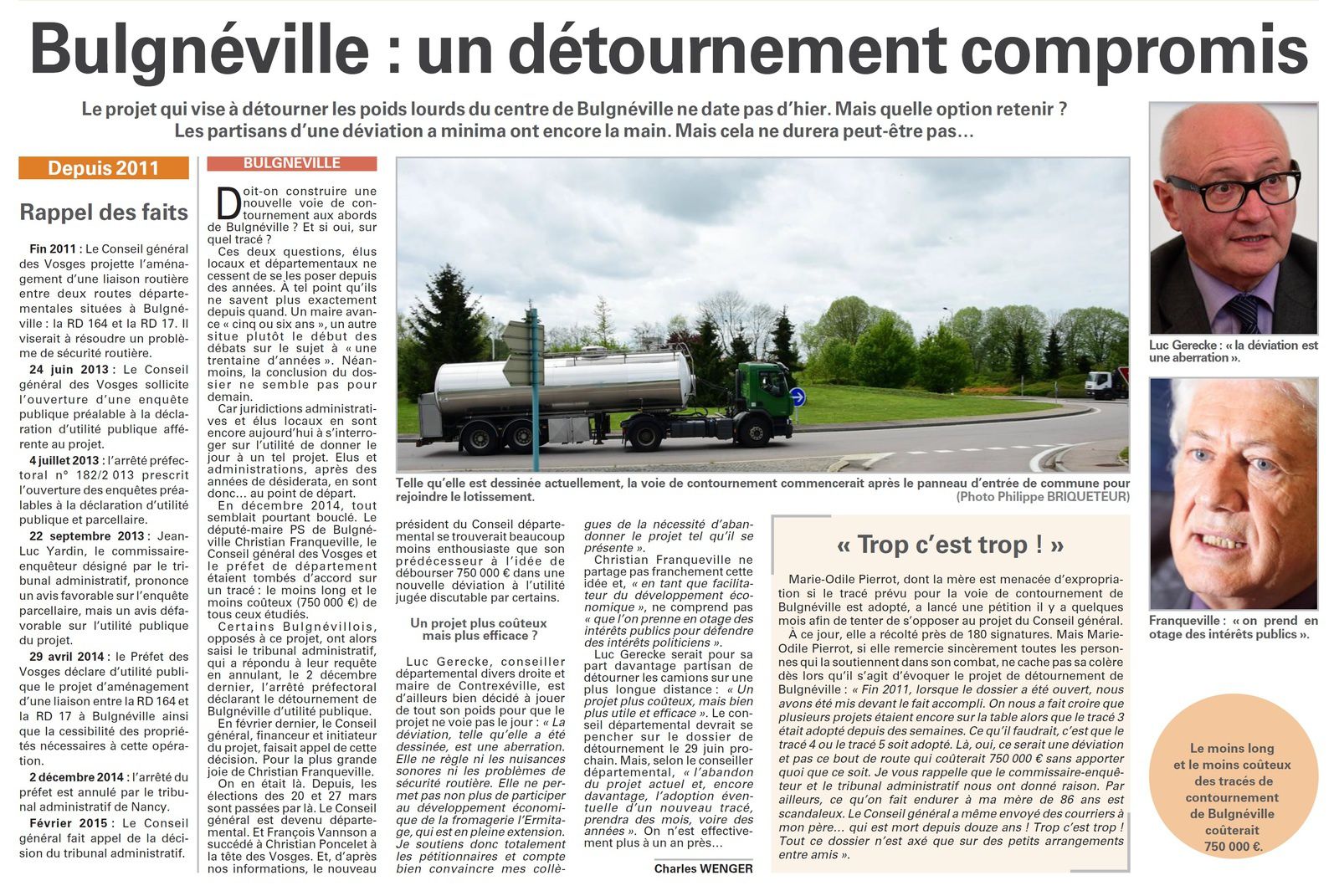 Bulgnéville : un contournement compromis (Vosges Matin)