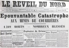 Effroyable catastrophe minière à Courrières, dans le bassin du Pas-de-Calais
