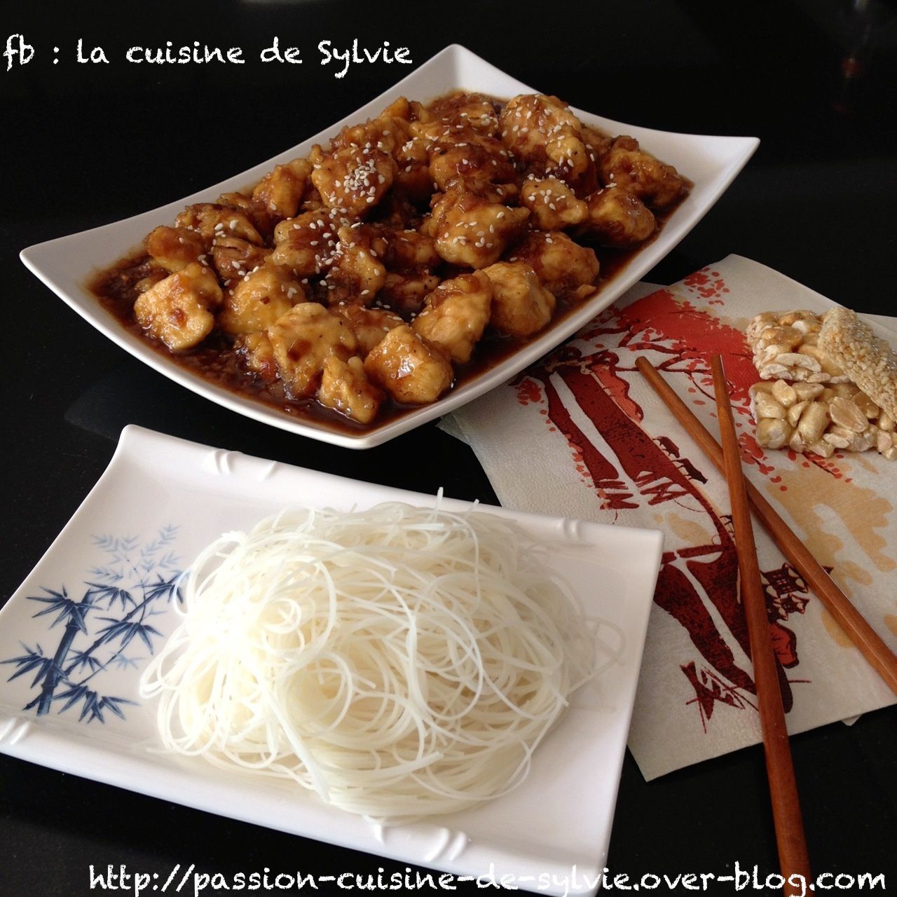Sauté de poulet à la chinoise et vermicelles de riz -  passion-cuisine-de-sylvie.over-blog.com/