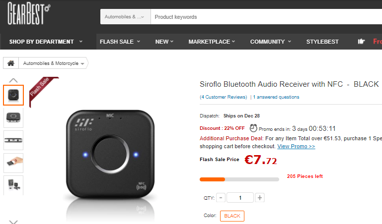 Récepteur Bluetooth 4.1 (avoir le Bluetooth dans sa voiture