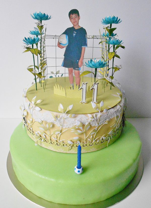 Déco scrap-pâtisserie sur le thème du foot