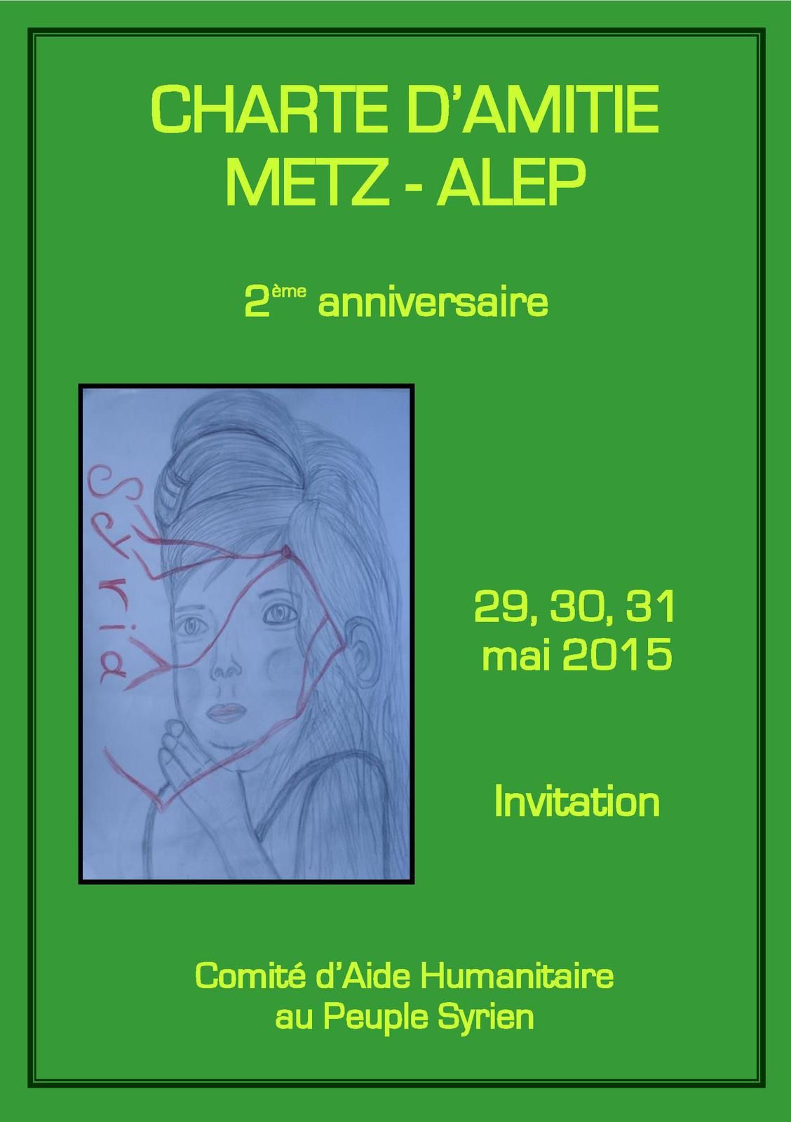 Anniversaire de la Charte d'Amitié Metz-Alep, 29/30/31 mai 2015