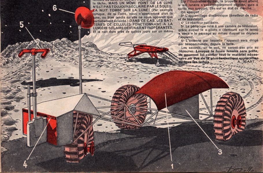 "La brouette lunaire atomique" par Antoine Icart in Journal de Mickey n°557 (1963)
