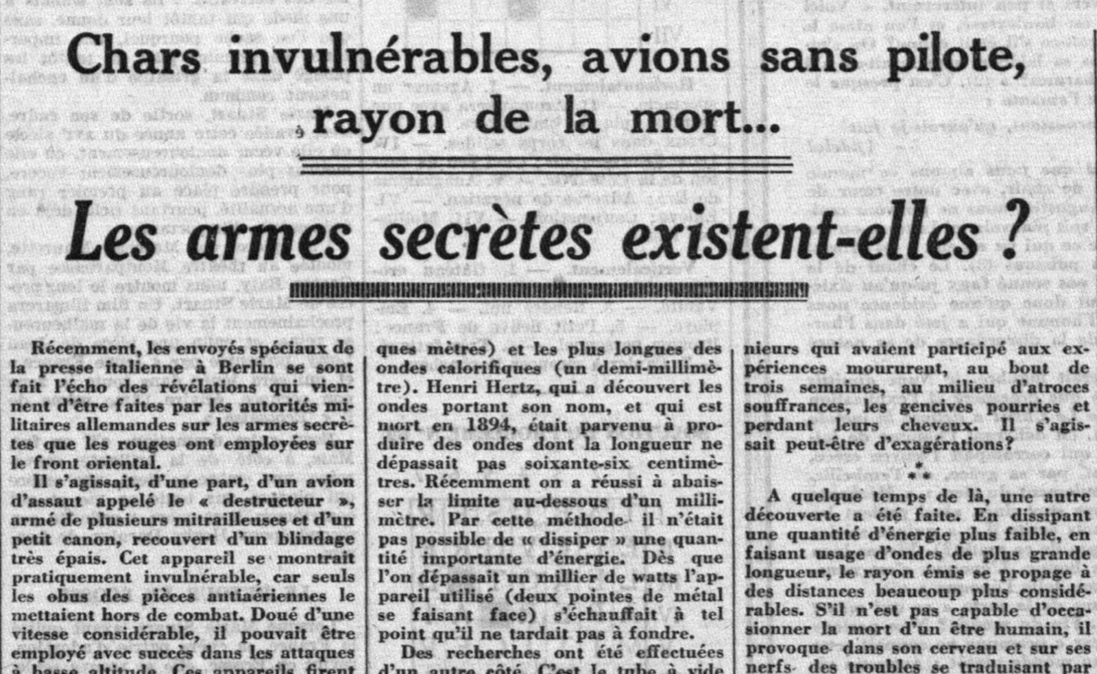 P. H. - Les armes secrètes existent-elles ? (1942)