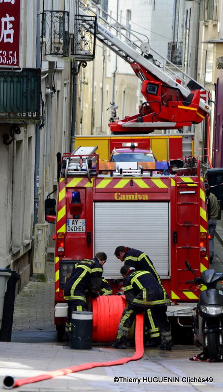 Incendie rue du Mail à Angers.
