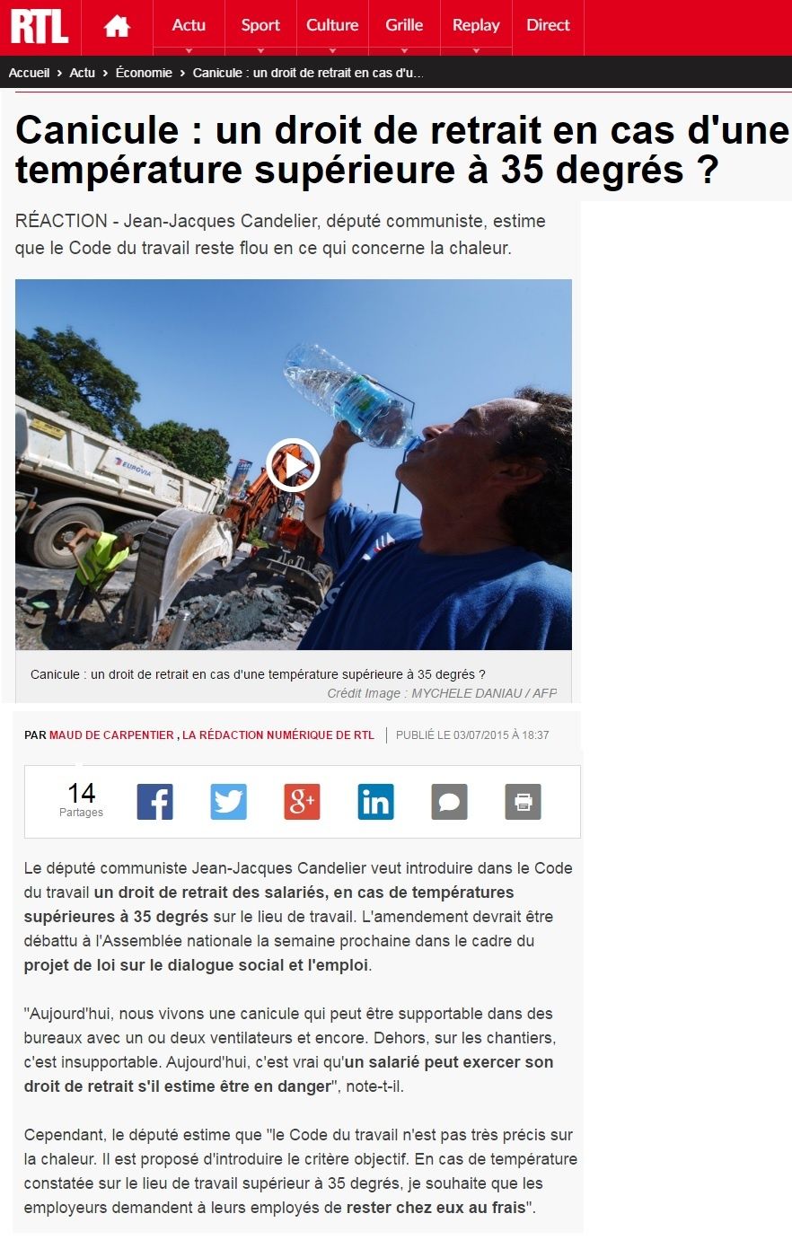 Canicule Le Depute Communiste Nordiste Jean Jacques