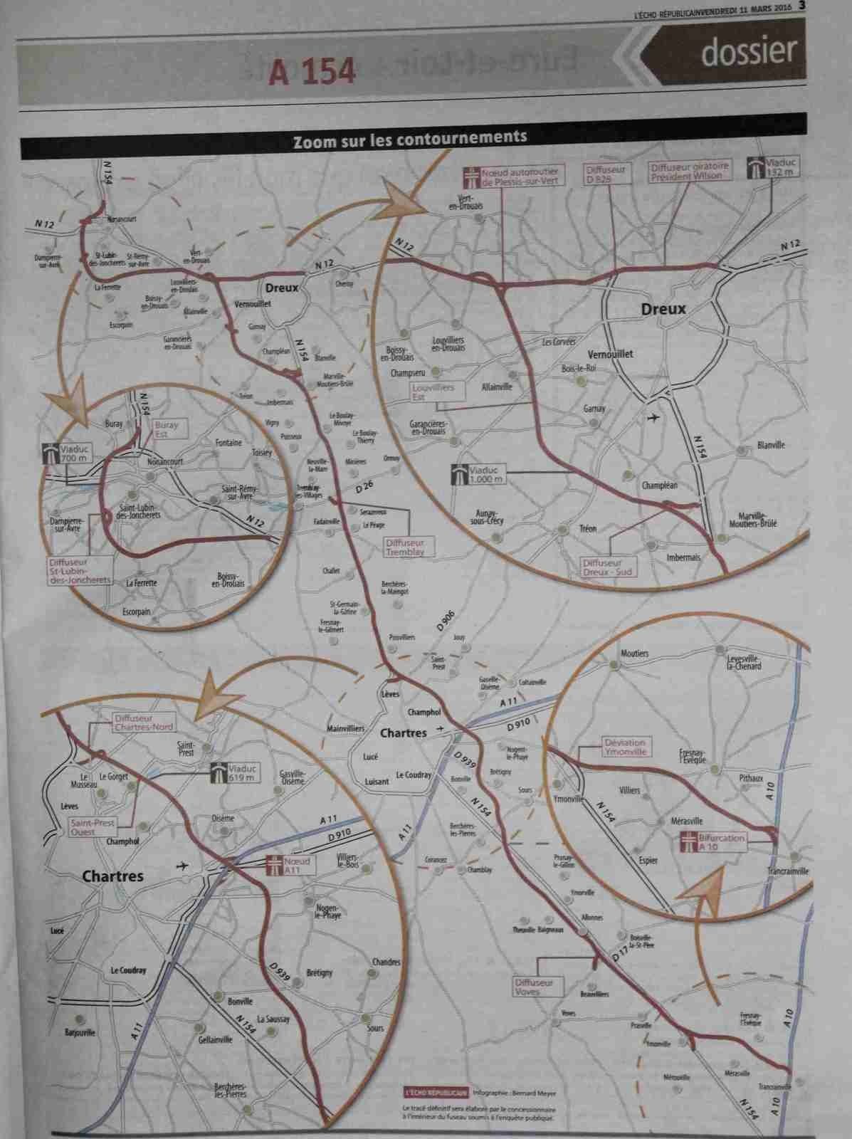 Le tracé de l'A154 dévoilé par l'Etat - L'autoroute ? Non merci