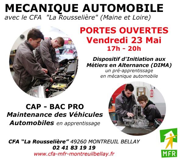 PORTES OUVERTES CFA  Vendredi 23 Mai 2014  CFA  MFR LA ROUSSELIERE