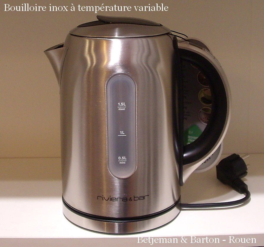 Bouilloire à température réglable 1,5l Inox - Betjeman and Barton