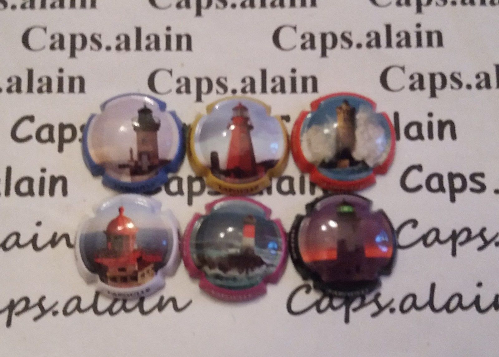 LAPOULLE et FILS Les Phares SERIE DE 6 CAPSULES DE CHAMPAGNE