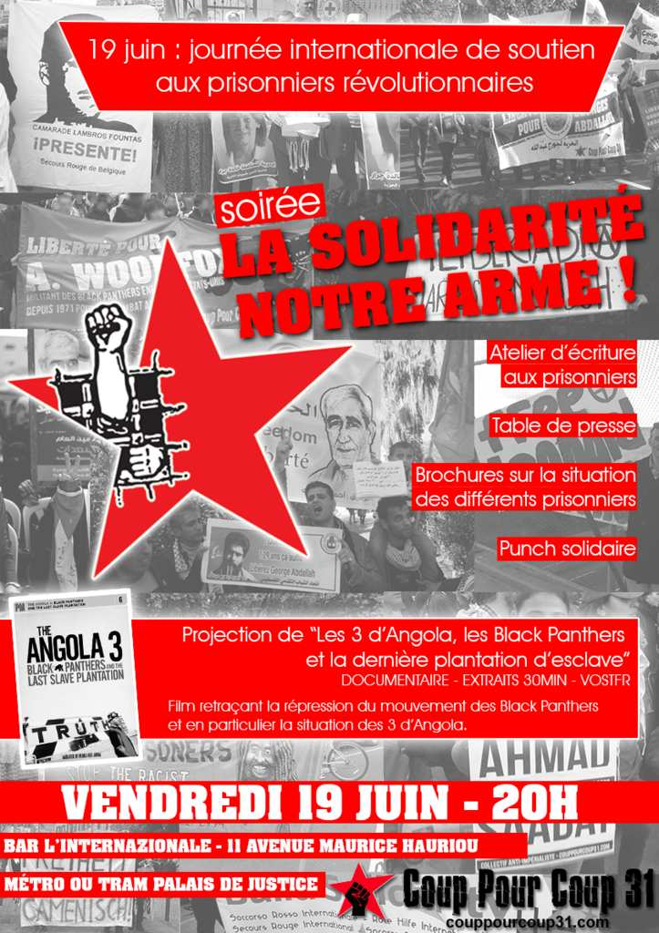 Soirée : 19 juin - journée de solidarité avec les prisonniers révolutionnaires !
