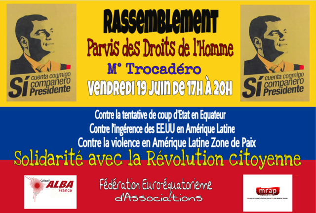 Solidarité avec la révolution citoyenne équatorienne vendredi 19 juin