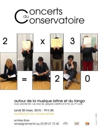 Concert 2 X 3 = 20 lundi 30 mars à 19h30