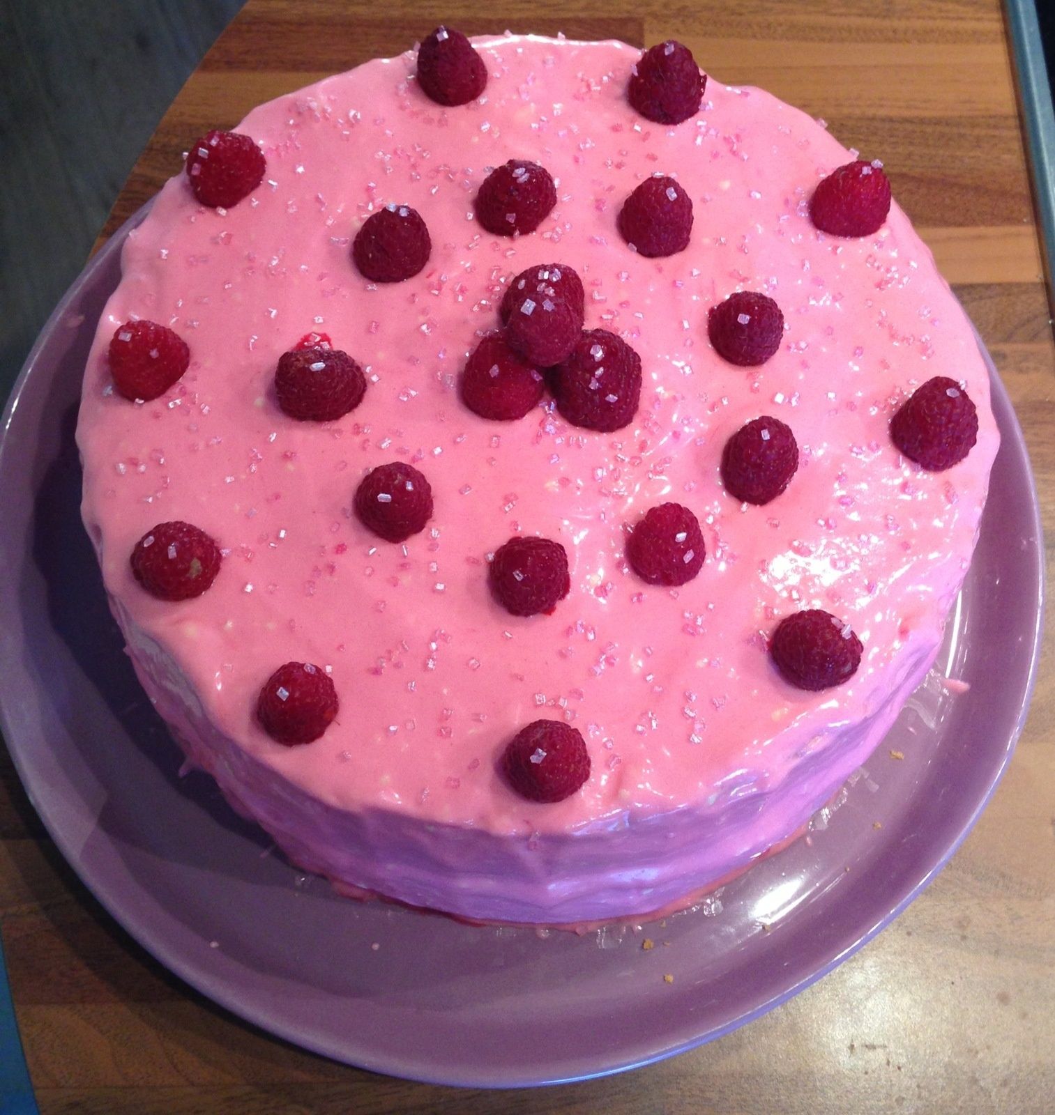 Gâteau vanille framboise