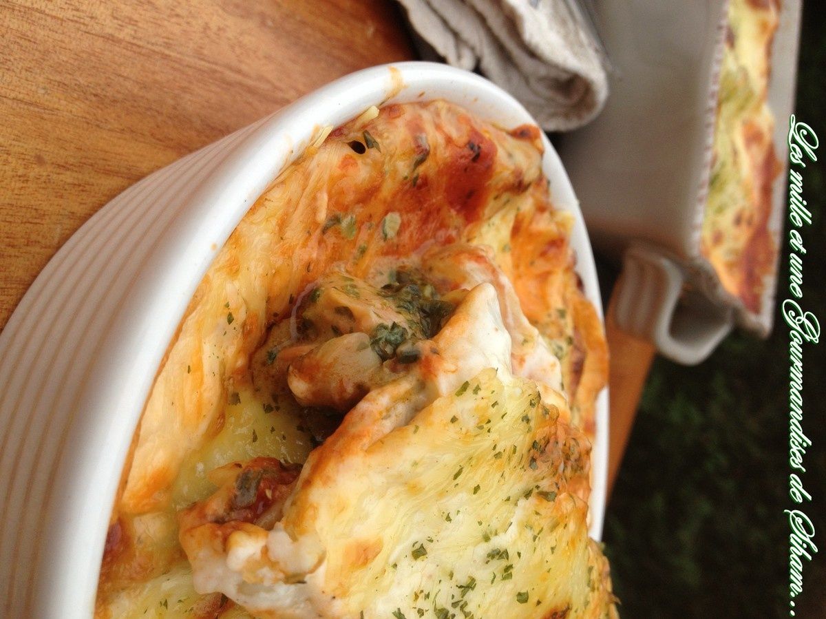 Cannelloni Epinard Saumon Fume Et Sa Sauce Tomate