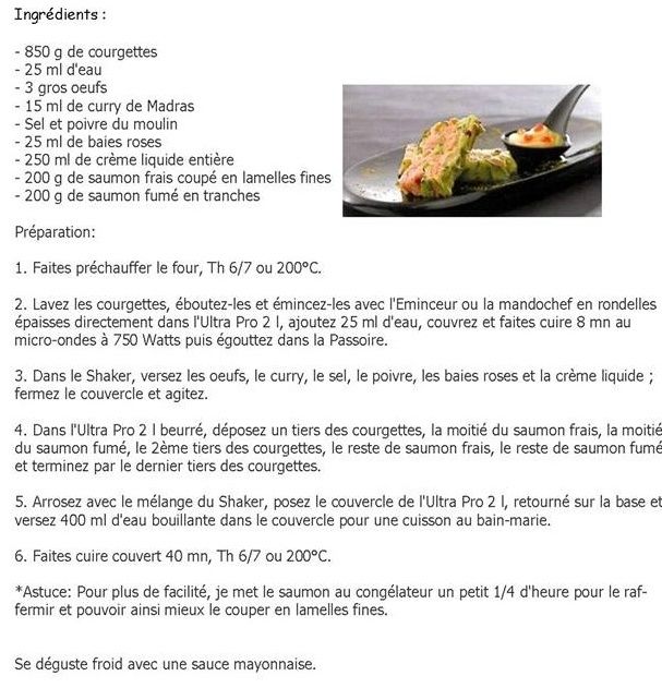 Terrine de courgettes aux saumons Miss Tupp
