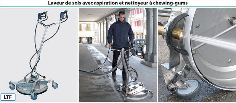 Laveur de sols avec aspiration et nettoyeur à chewing-gums – Gedo