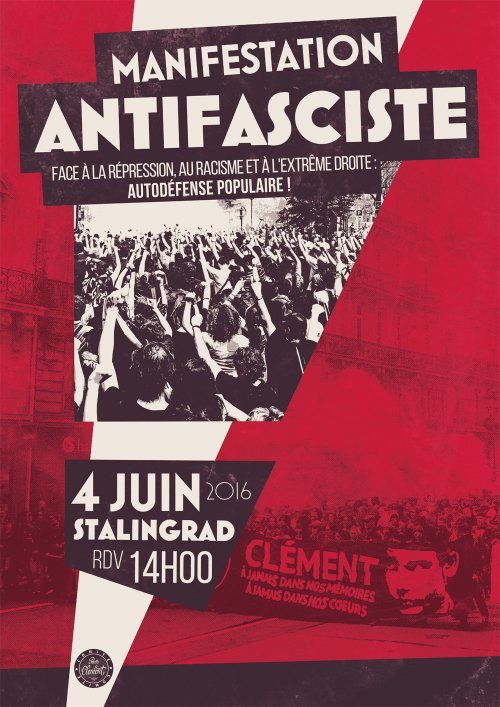 Samedi 4 juin : manifestation antifasciste. Trois ans après, on ne baisse pas les bras !