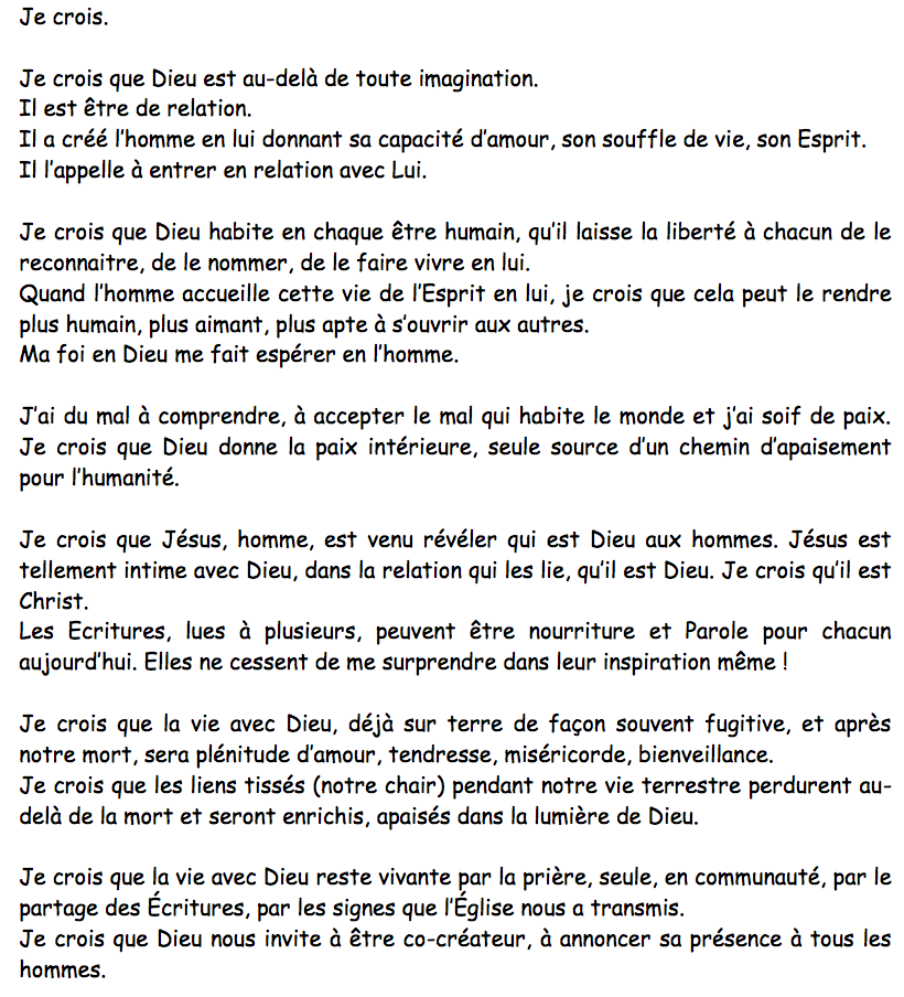 credo catholique texte