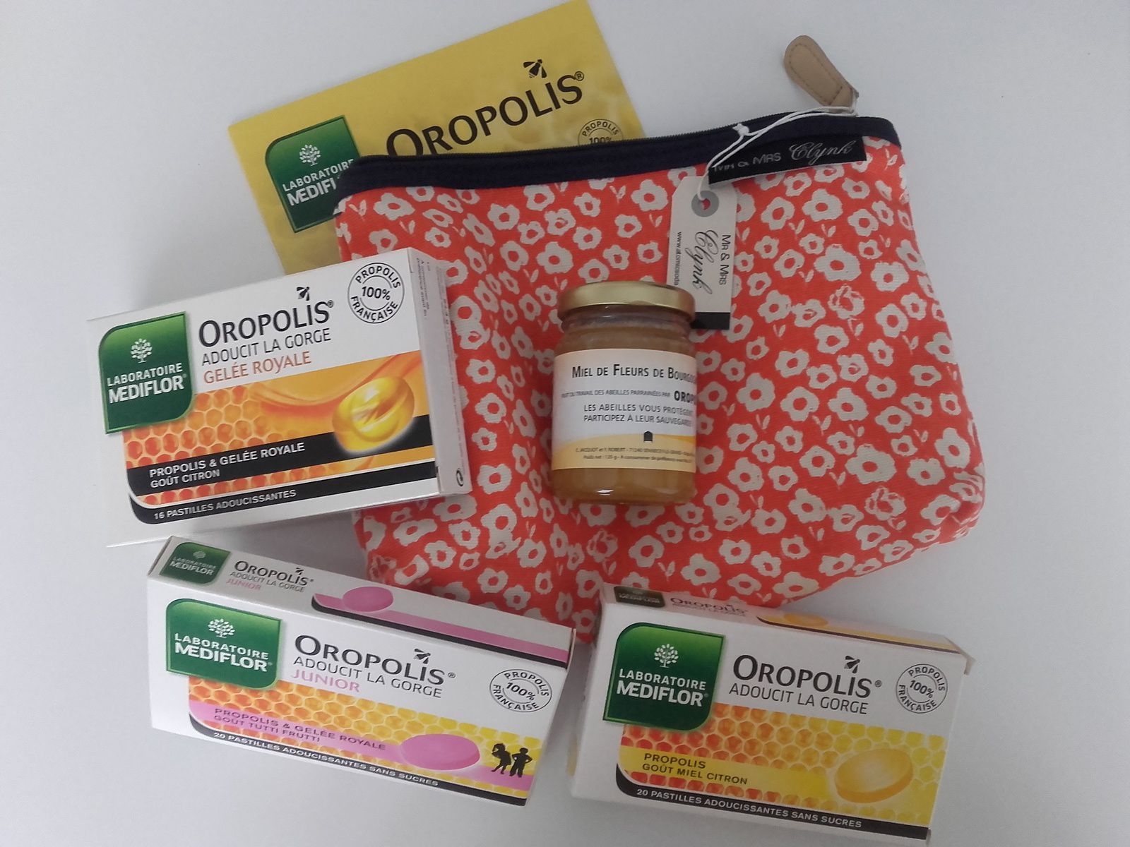Oropolis coeur liquide goût miel citron sans sucres Mediflor - boîte de 20  pastilles