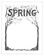 Vintage Advertising Clip Art: Digital Background for Spring Clip Art