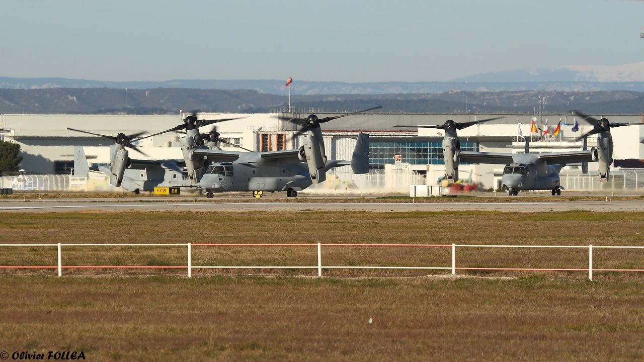PHOTOS - Des MV-22 Osprey et un KC-130 Hercules de l'US Marine Corps à l'aéroport de Marseille