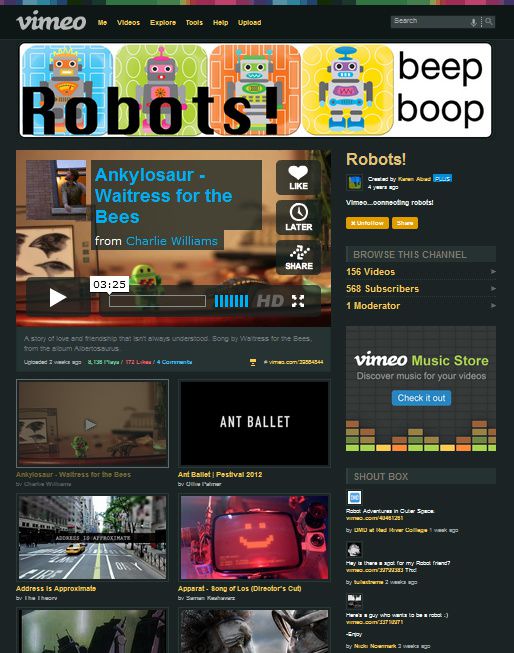 Page Robots ! sur Vimeo