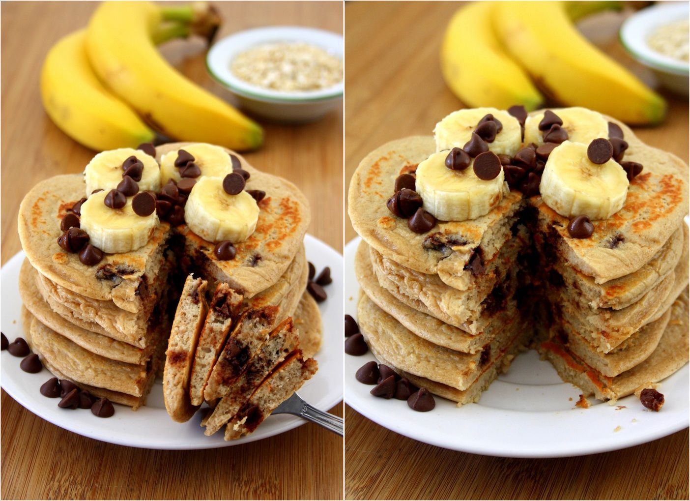Pancakes hyperprotéinés, banane et chocolat - Amandine Cooking