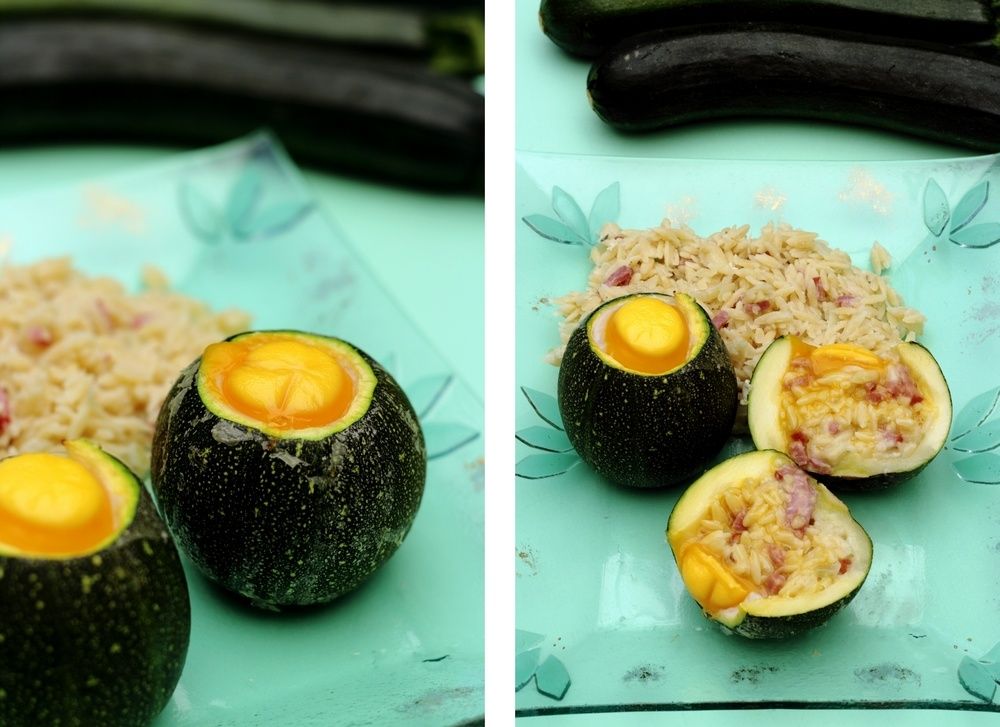 Courgettes rondes farcies façon carbonara - Amandine Cooking Courgettes rondes farcies façon carbonara - Amandine Cooking
