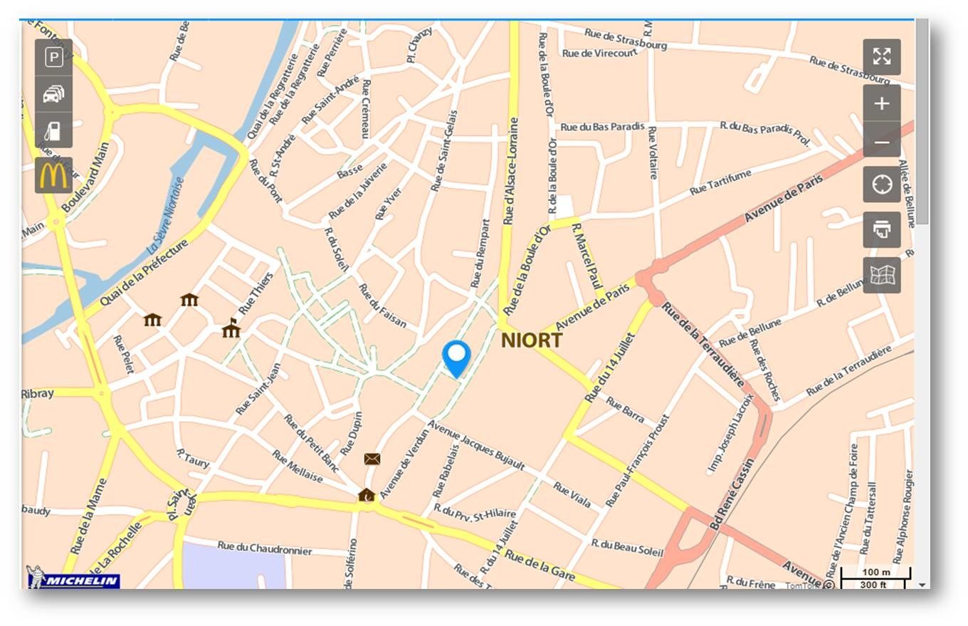 Plan Des Rues De La Ville De Niort