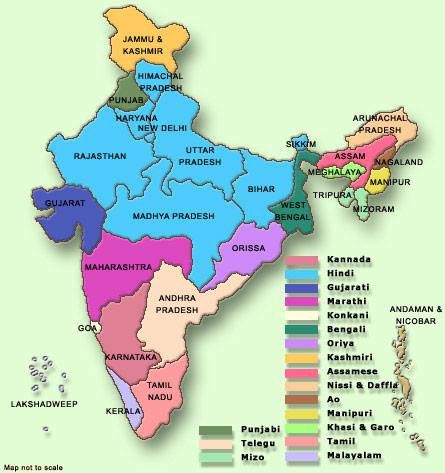 Les principales langues en Inde