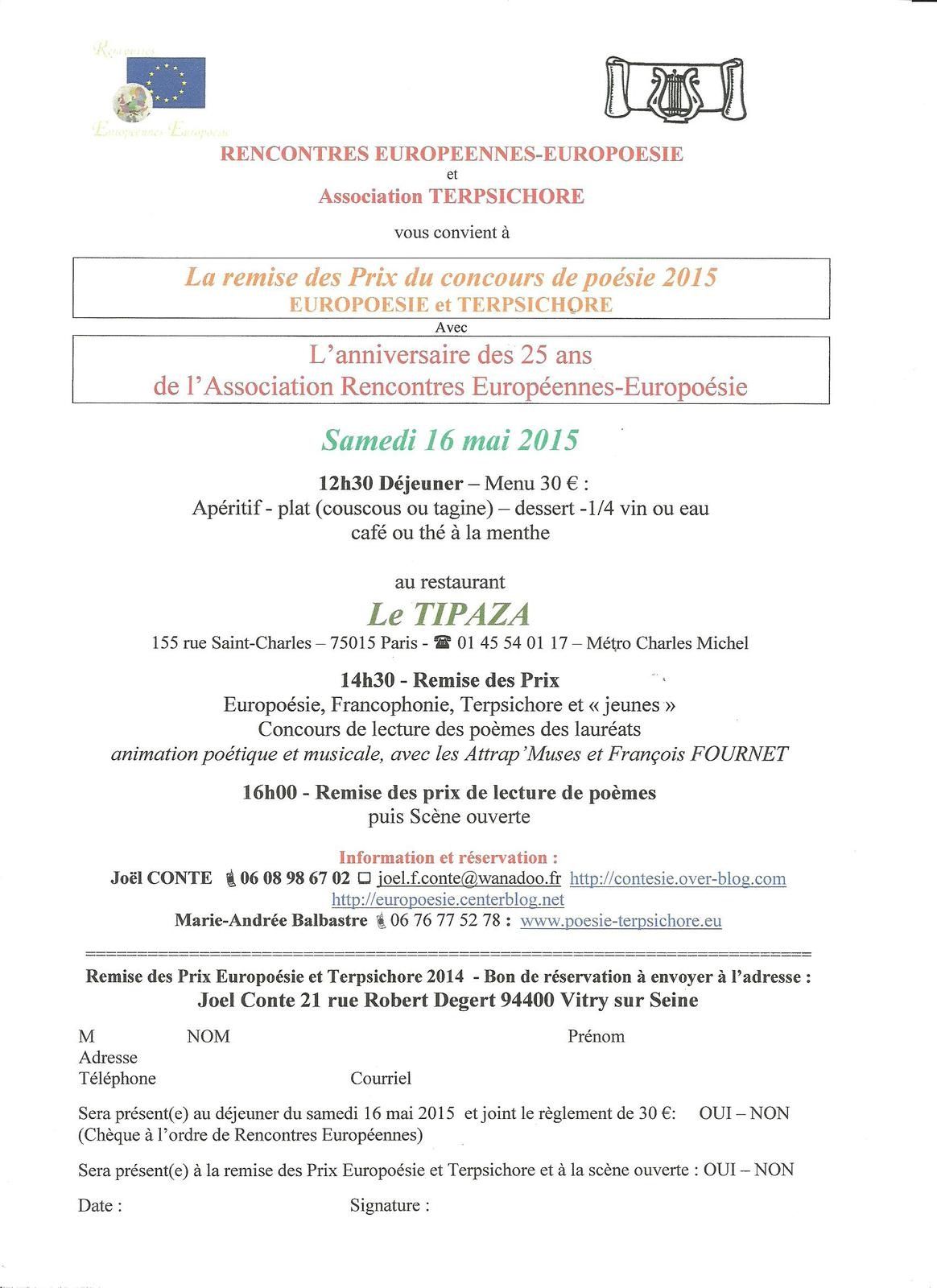 Rencontres europeennes europoesie
